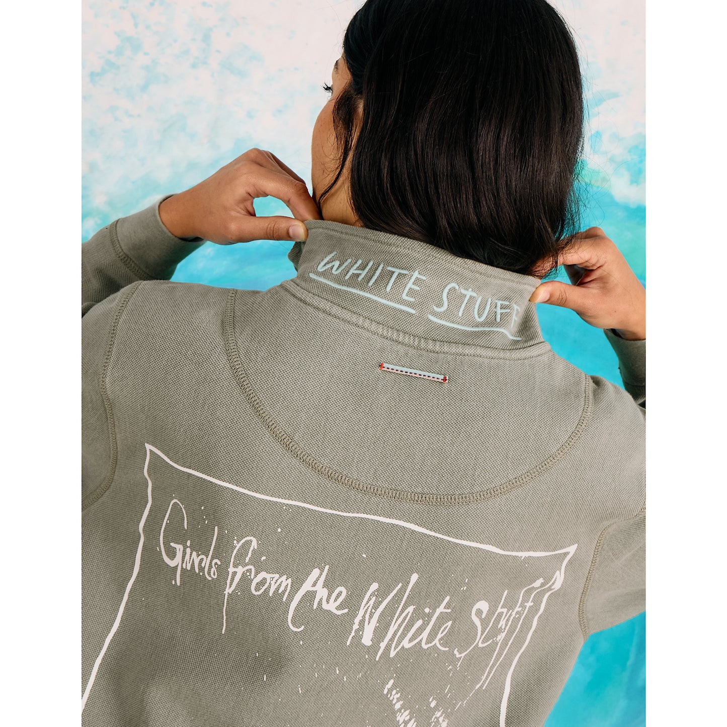 White Stuff Pique Plain Half Zip Sweatshirt