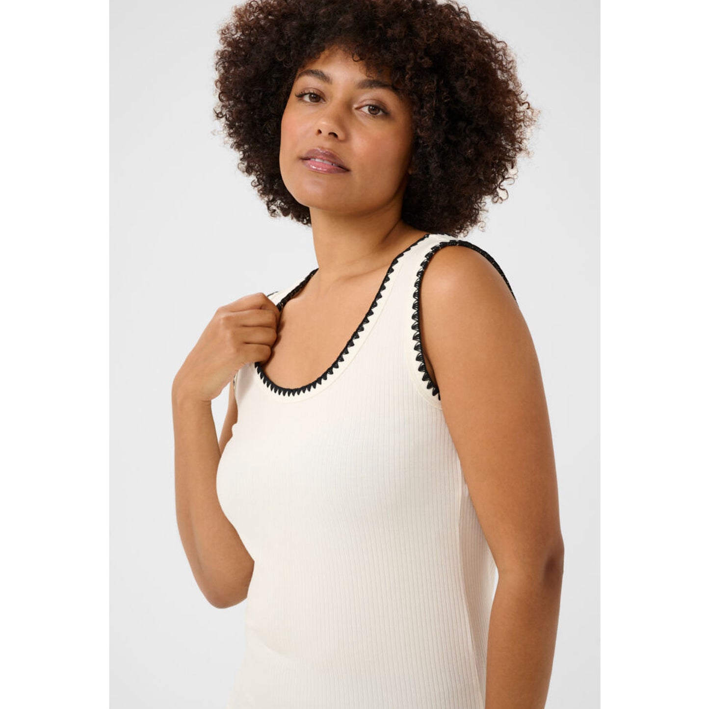Cream Ribba Top
