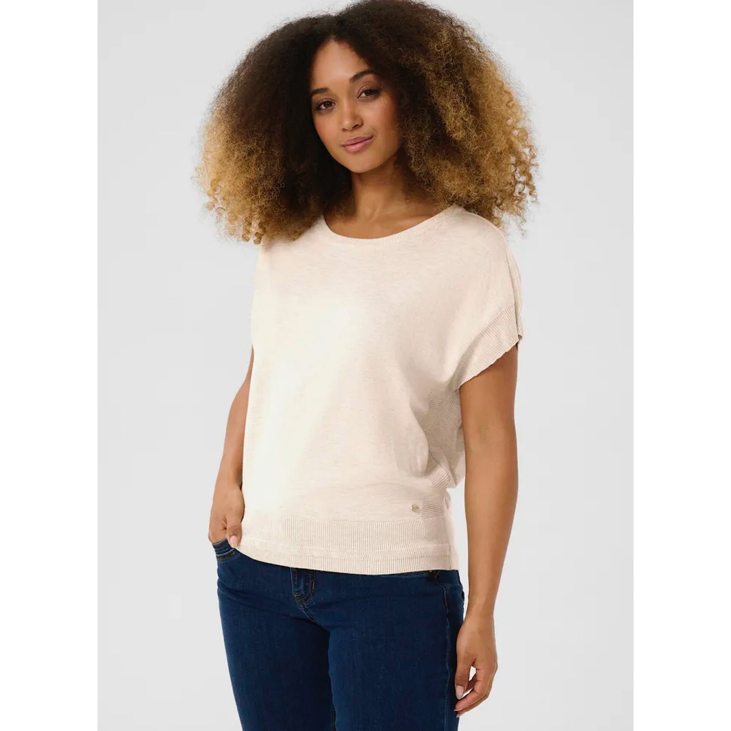 Cream Dela Knit Top