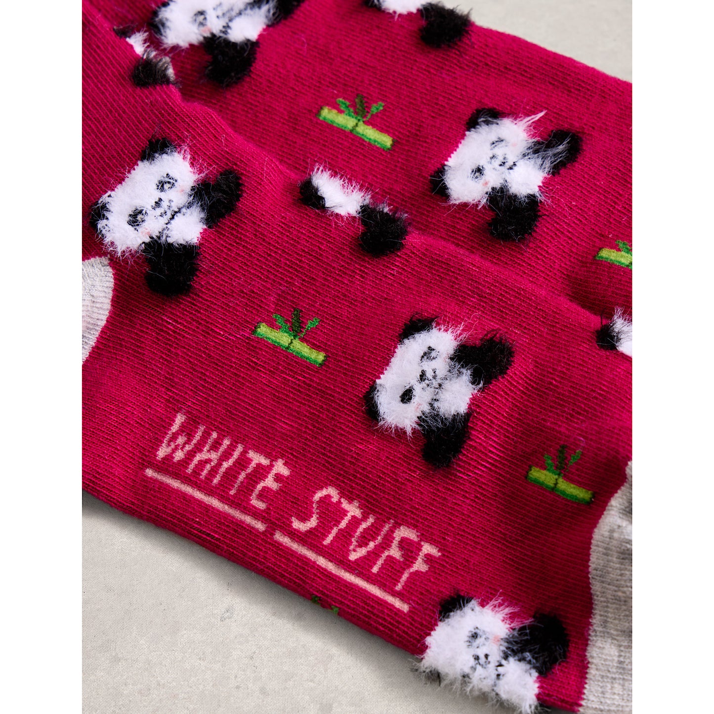 White Stuff Fluffy Panda Ankle Socks