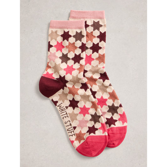 White Stuff Pattern Ankle Socks