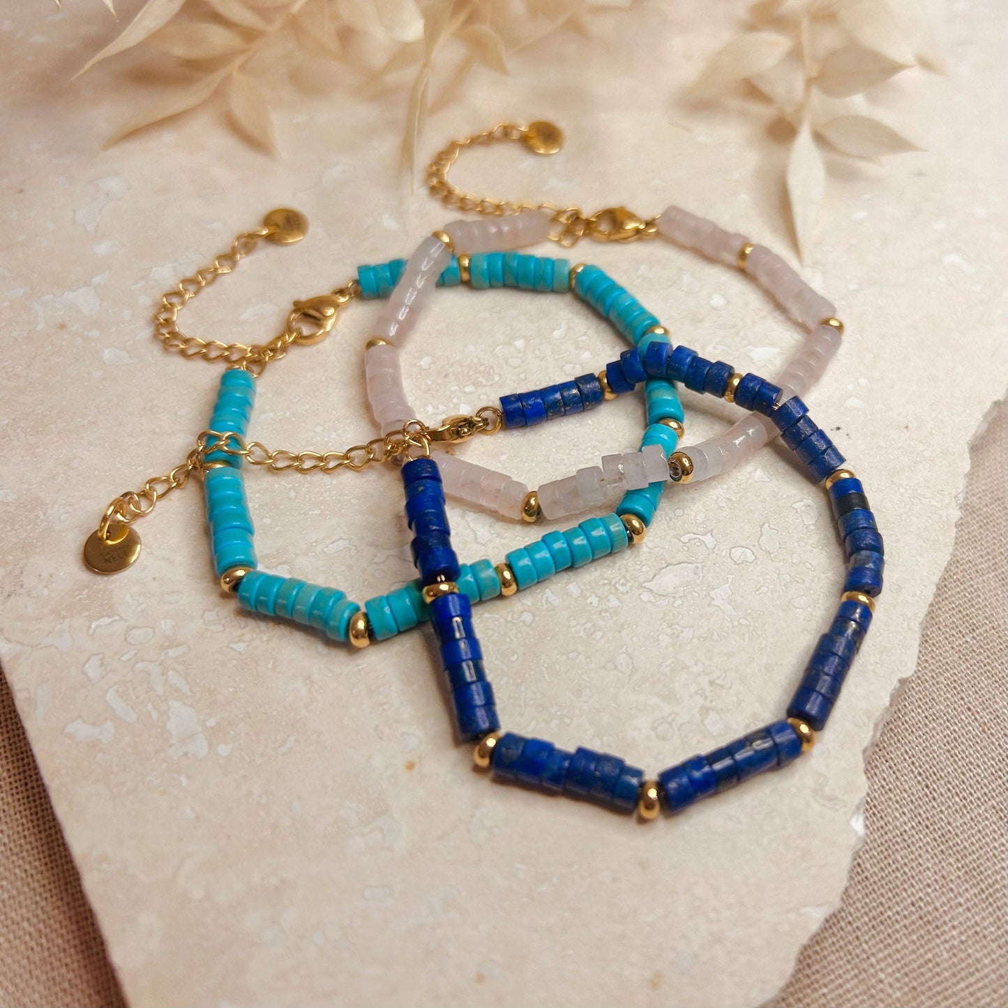 Little Nell Athens Beaded Bracelet: Santorini Blue