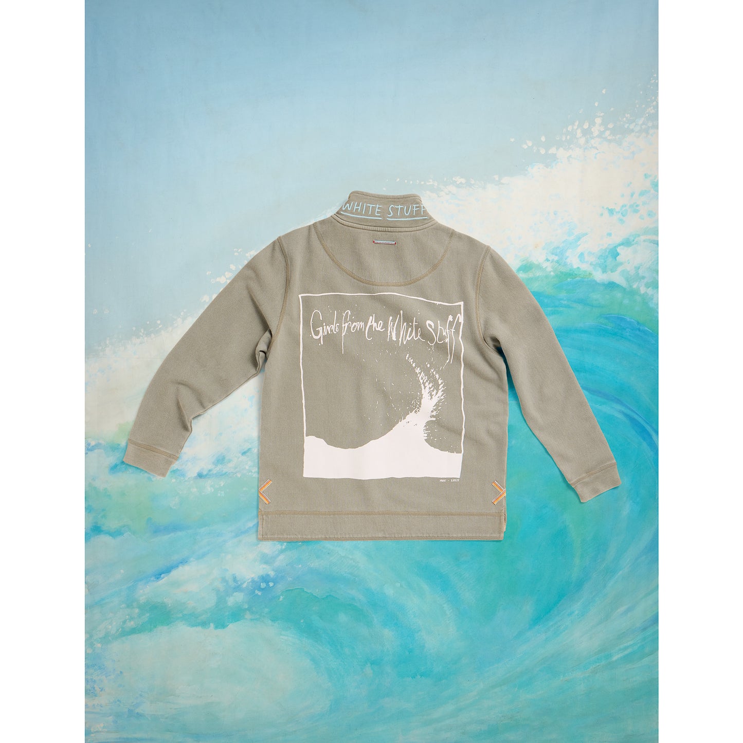 White Stuff Pique Plain Half Zip Sweatshirt