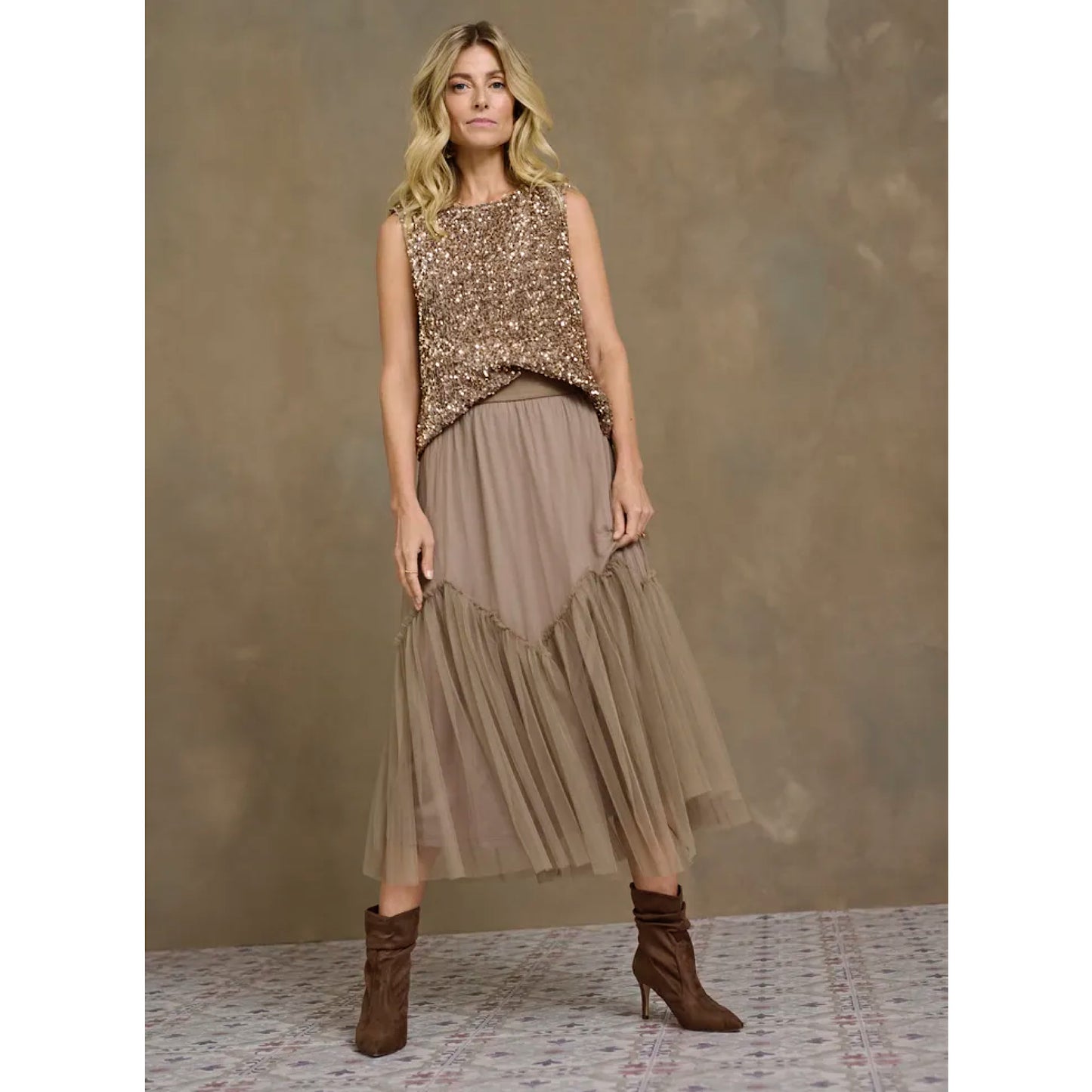 Cream Yani Skirt