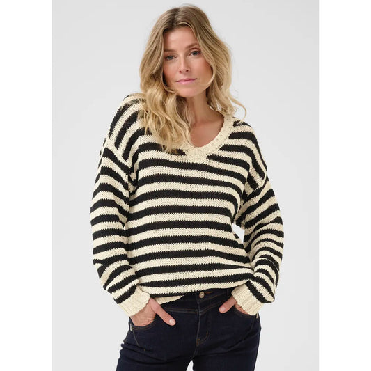 Cream Giveme Stripe Pullover