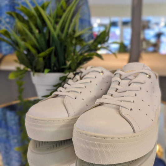 Carmela Leather White Trainers
