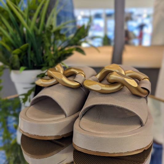 Carmela Leather Chain Mule