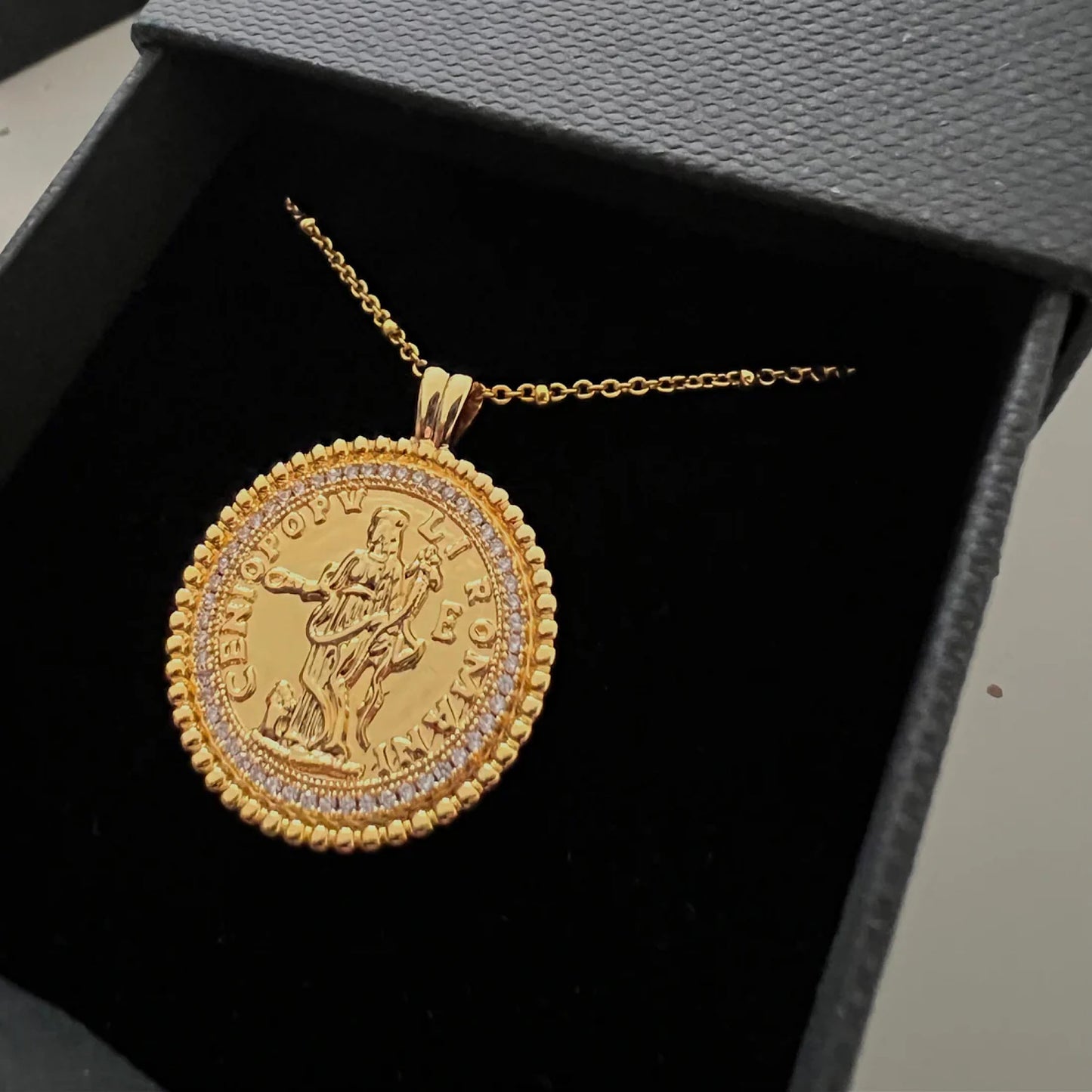 Gold Lunar Auriel Coin Necklace