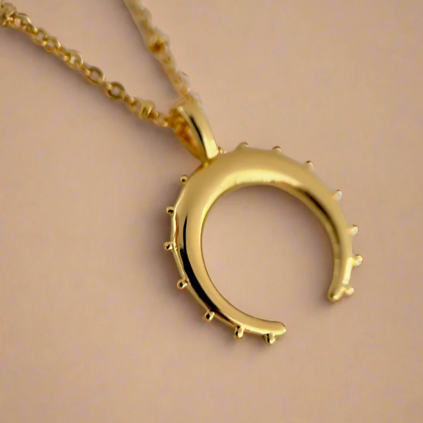 Gold Lunar Crescent Moon Necklace