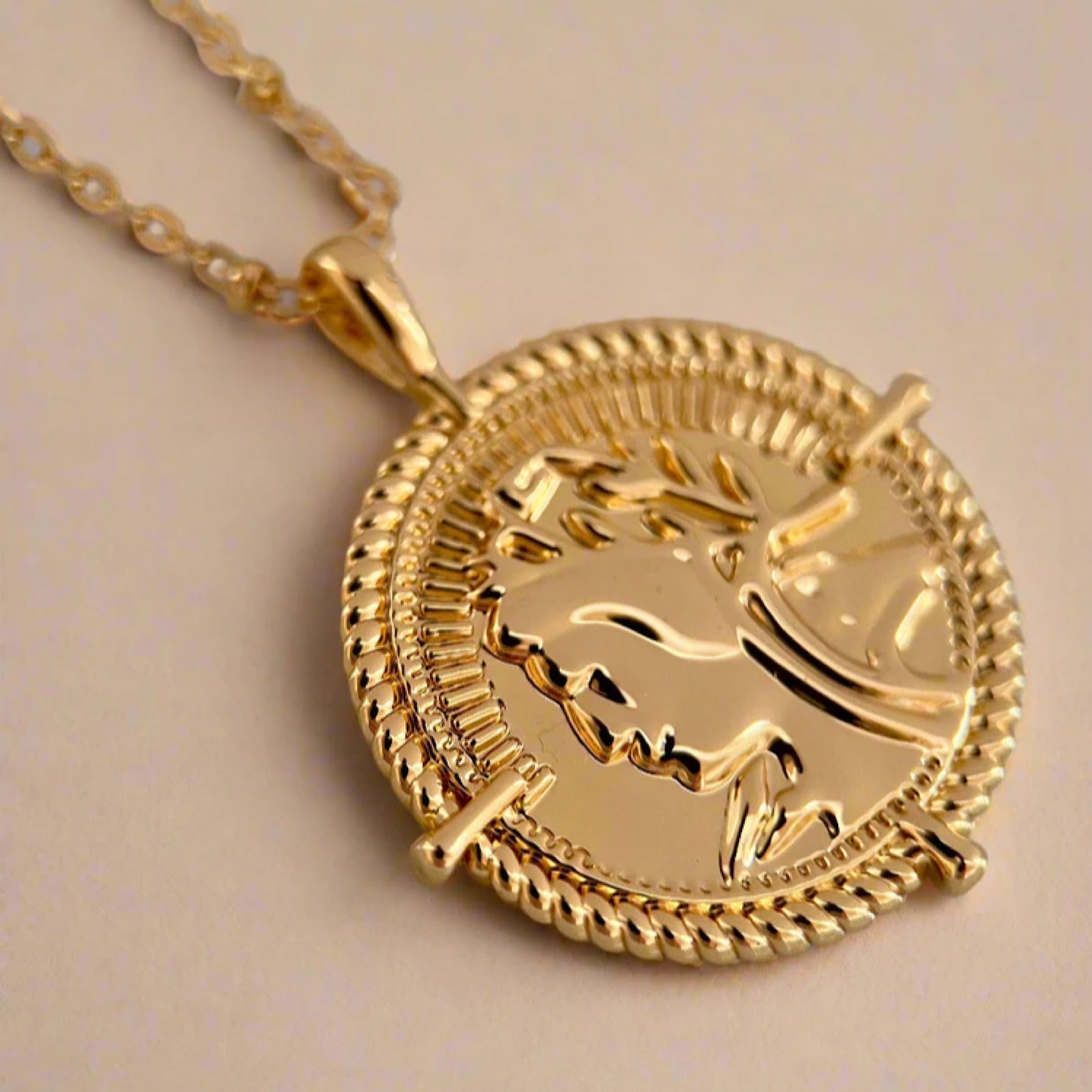 Gold Lunar Liora Coin Necklace