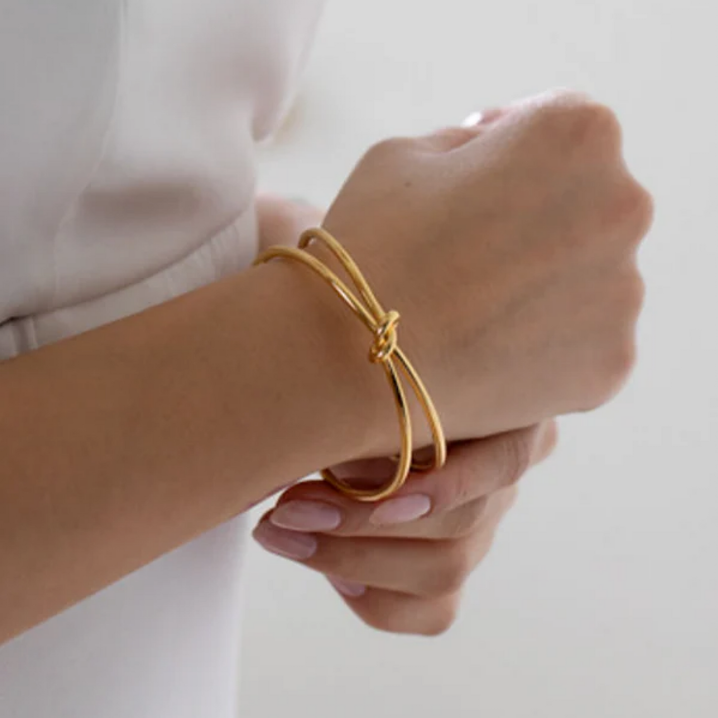 Gold Lunar Knot Cuff Bracelet