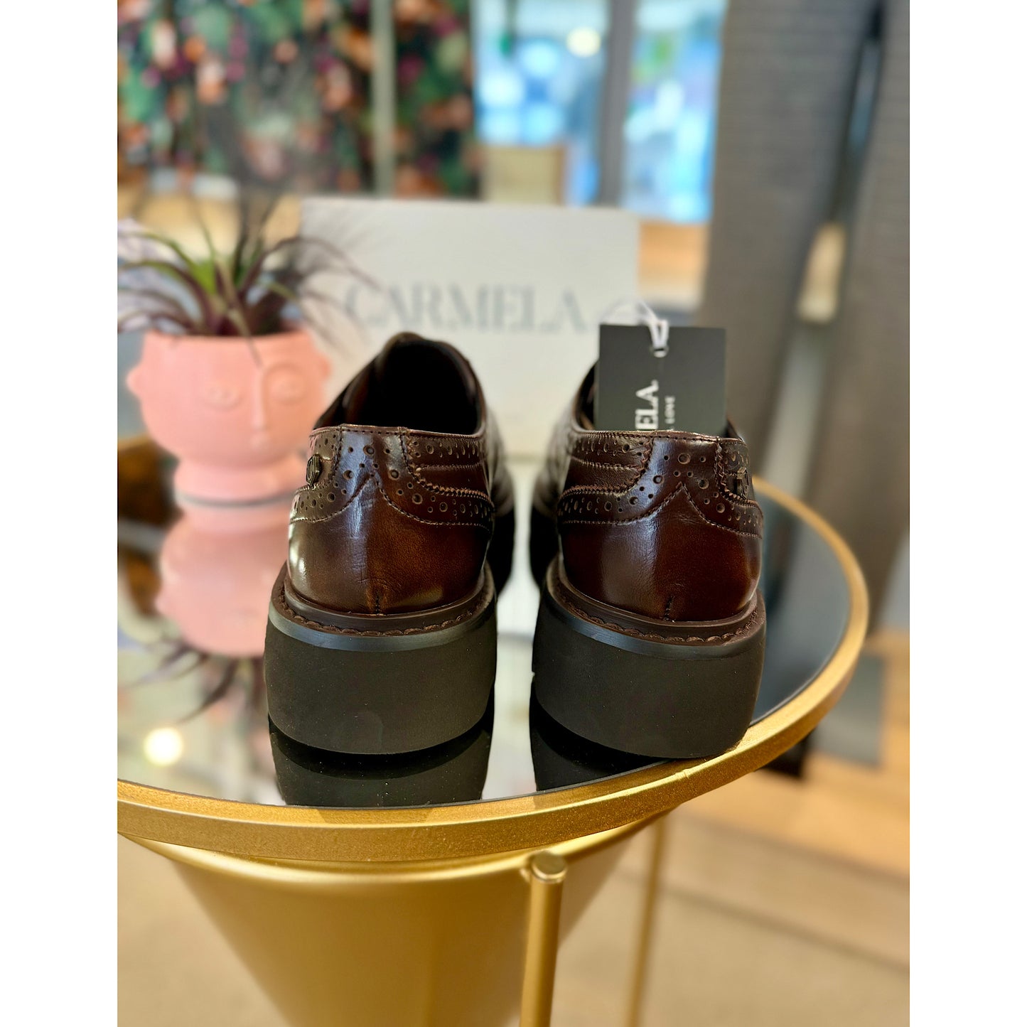 Carmela Chestnut Leather Brogues