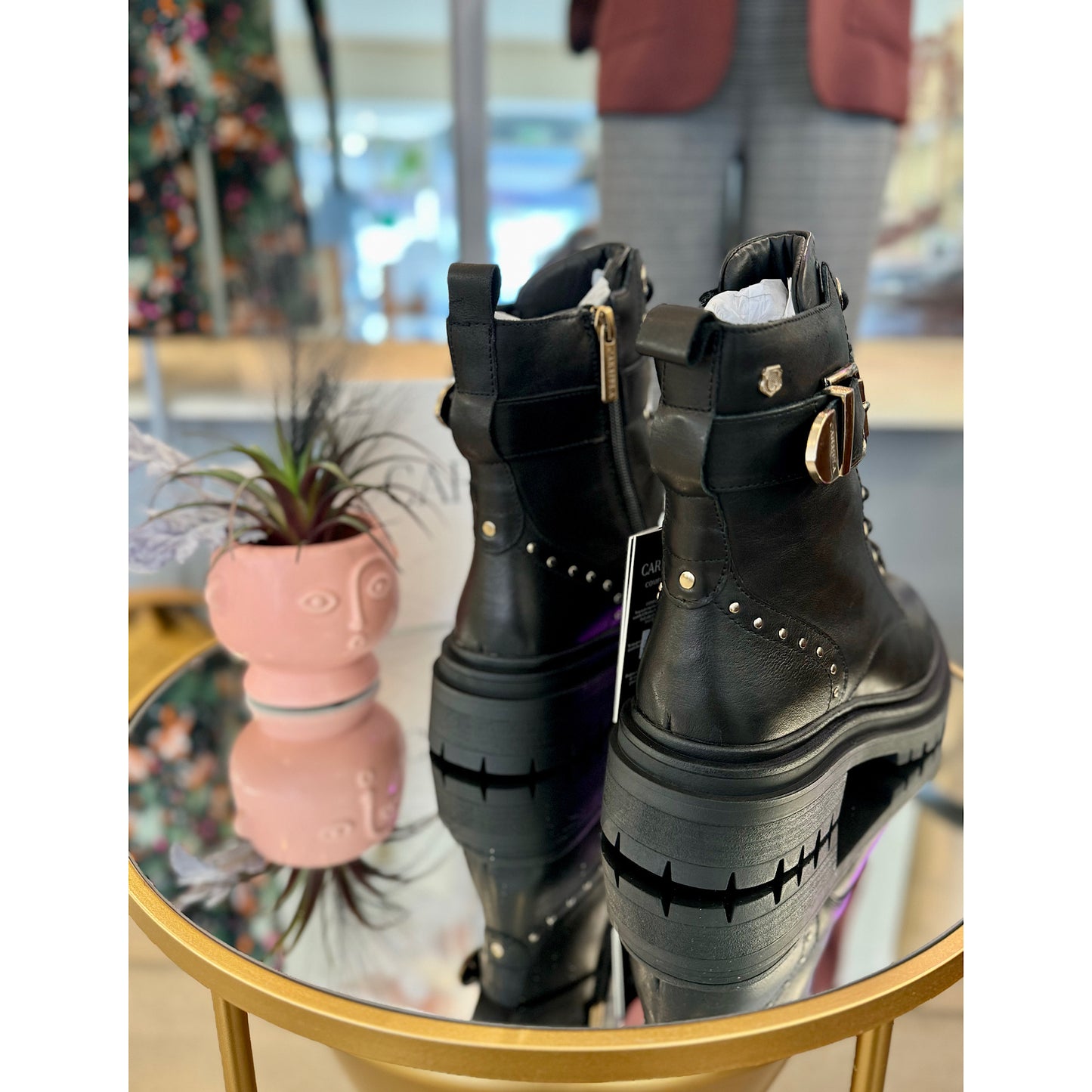 Carmela Leather Biker Boots