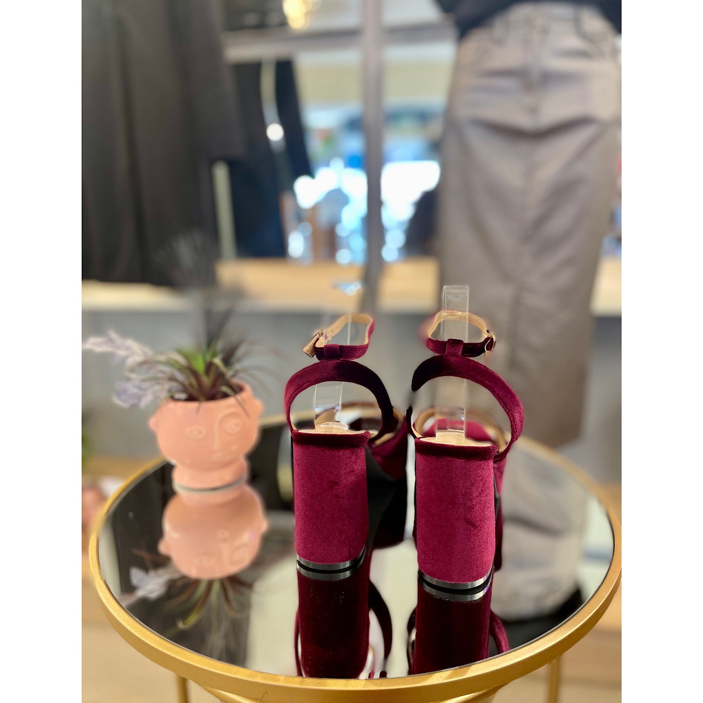 Ravel Burgundy Velvet Surina Sandals