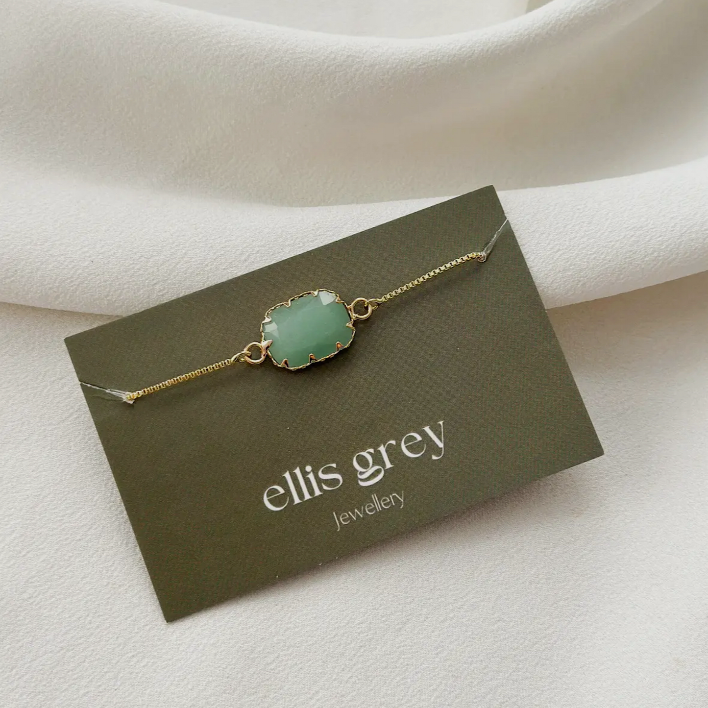 Ellis Grey Aventurine Pendant Slider Bracelet