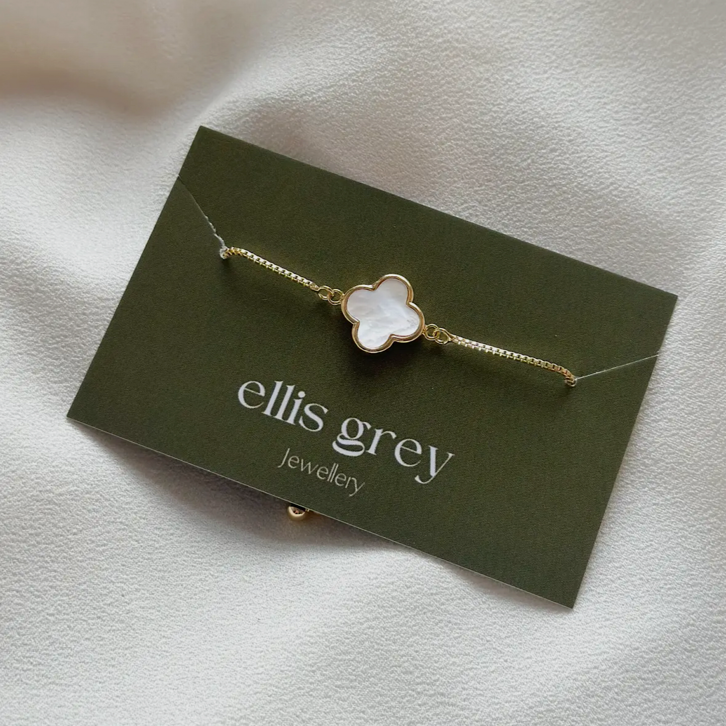 Ellis Grey Mother of Pearl Clover Bracelet