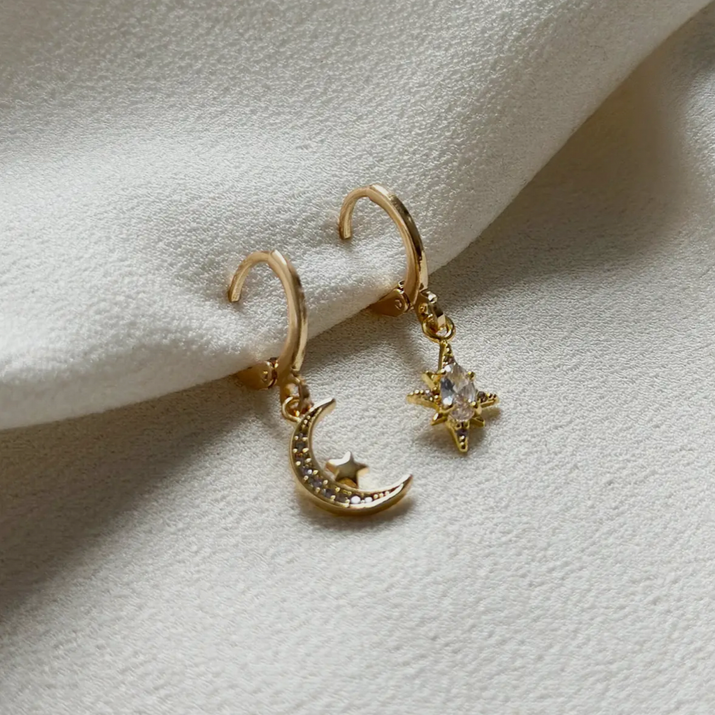 Ellis Grey Star & Moon Huggie Hoop Earrings
