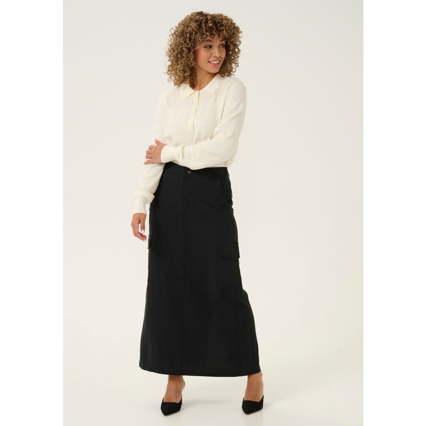 Cream Konca Maxi Skirt