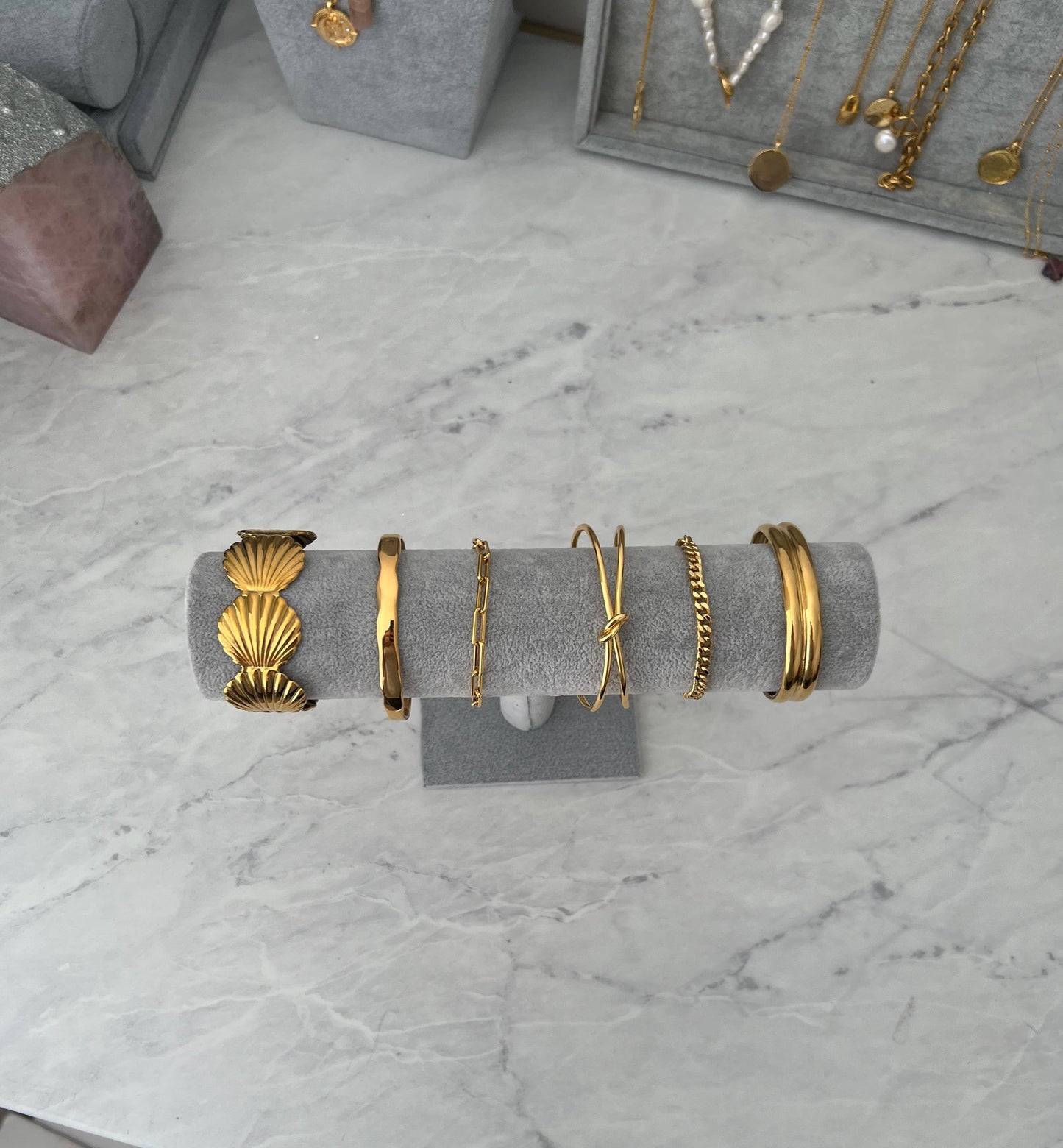 Gold Lunar Fan Cuff Bracelet