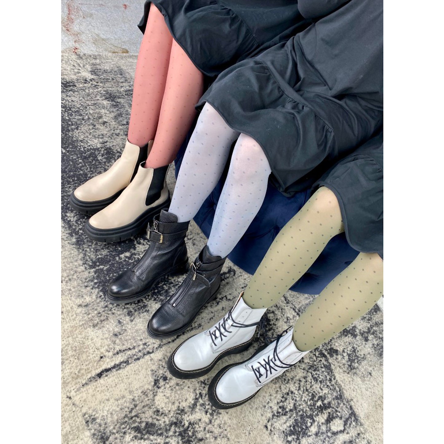 Black Colour April Dot Tights