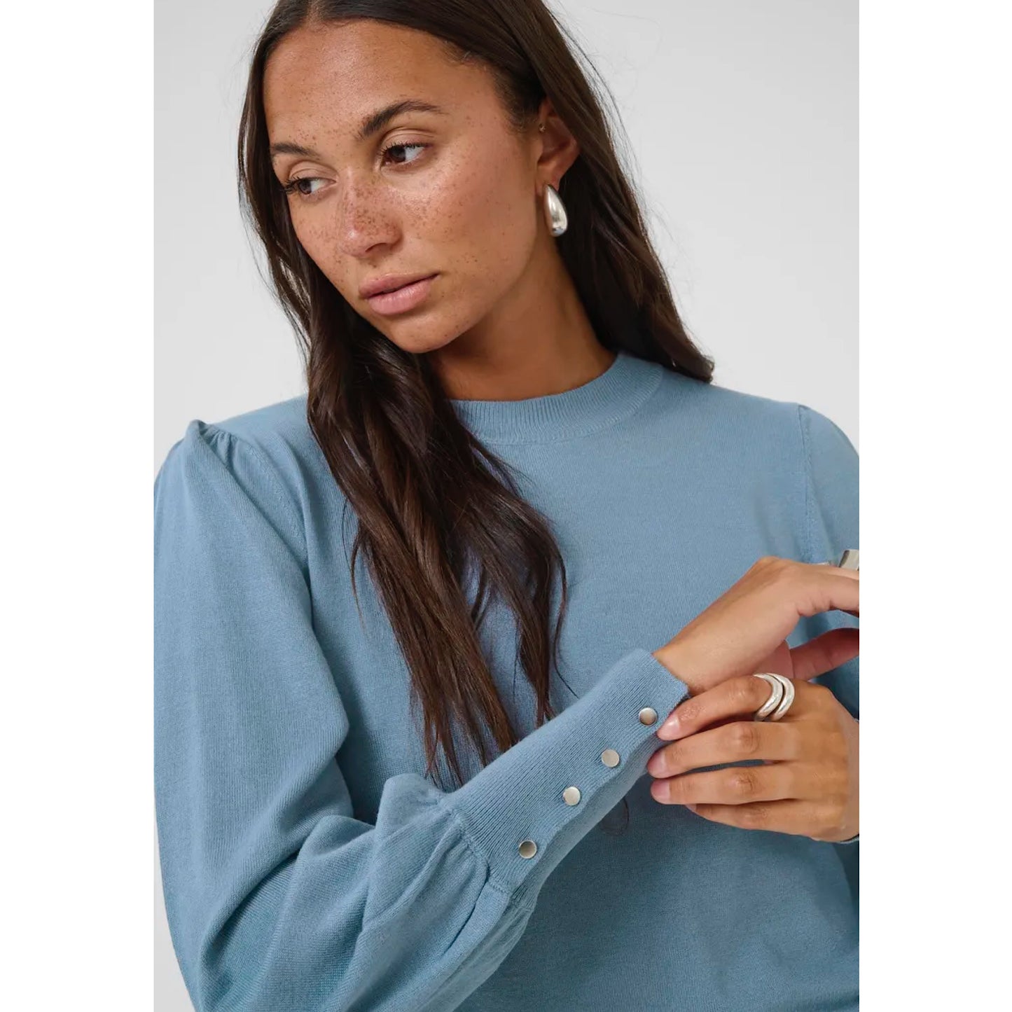 Kaffe Lizza Button Top