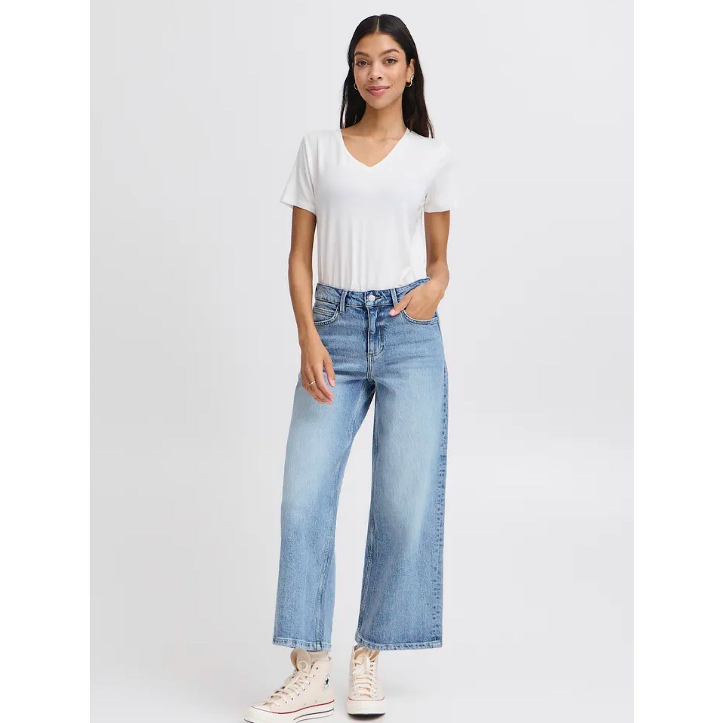B.Young Kyjla Wide Leg Crop Jeans