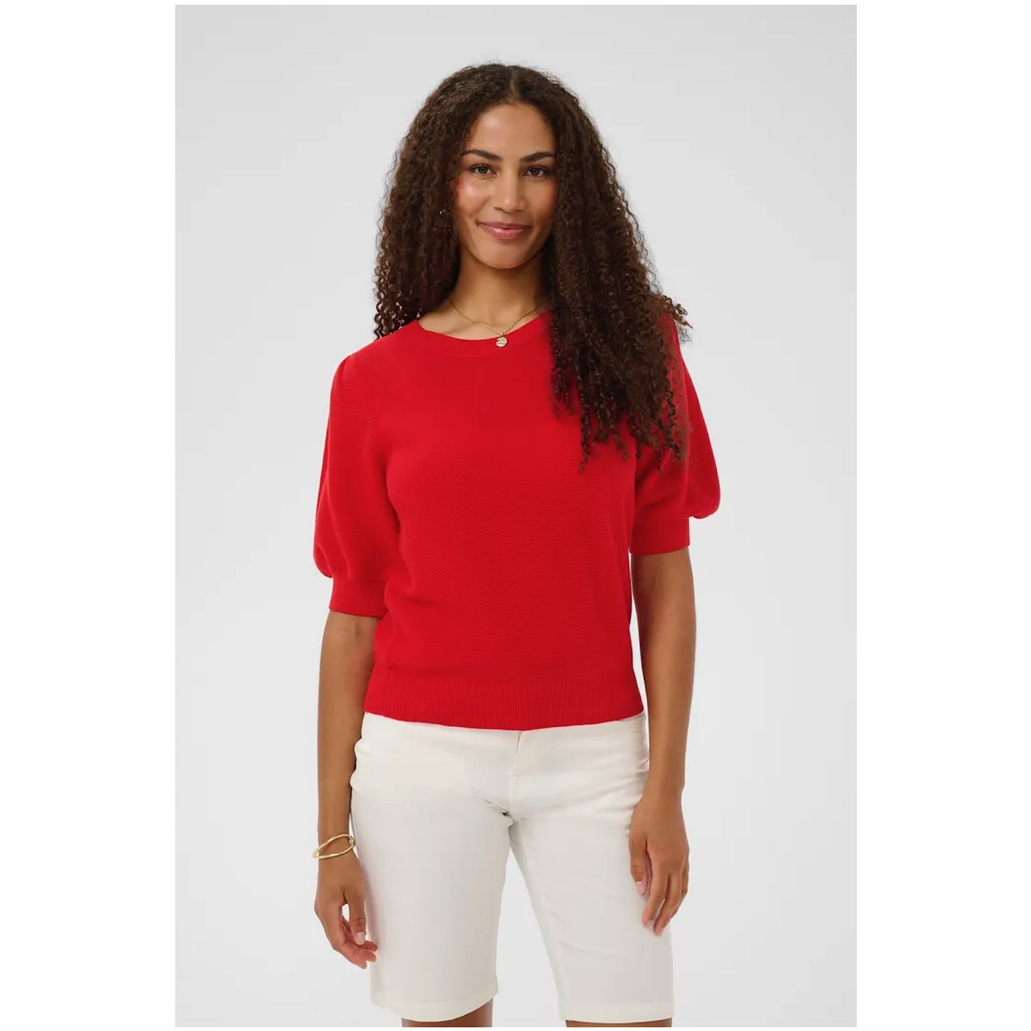 Cream Sillar Knit Top