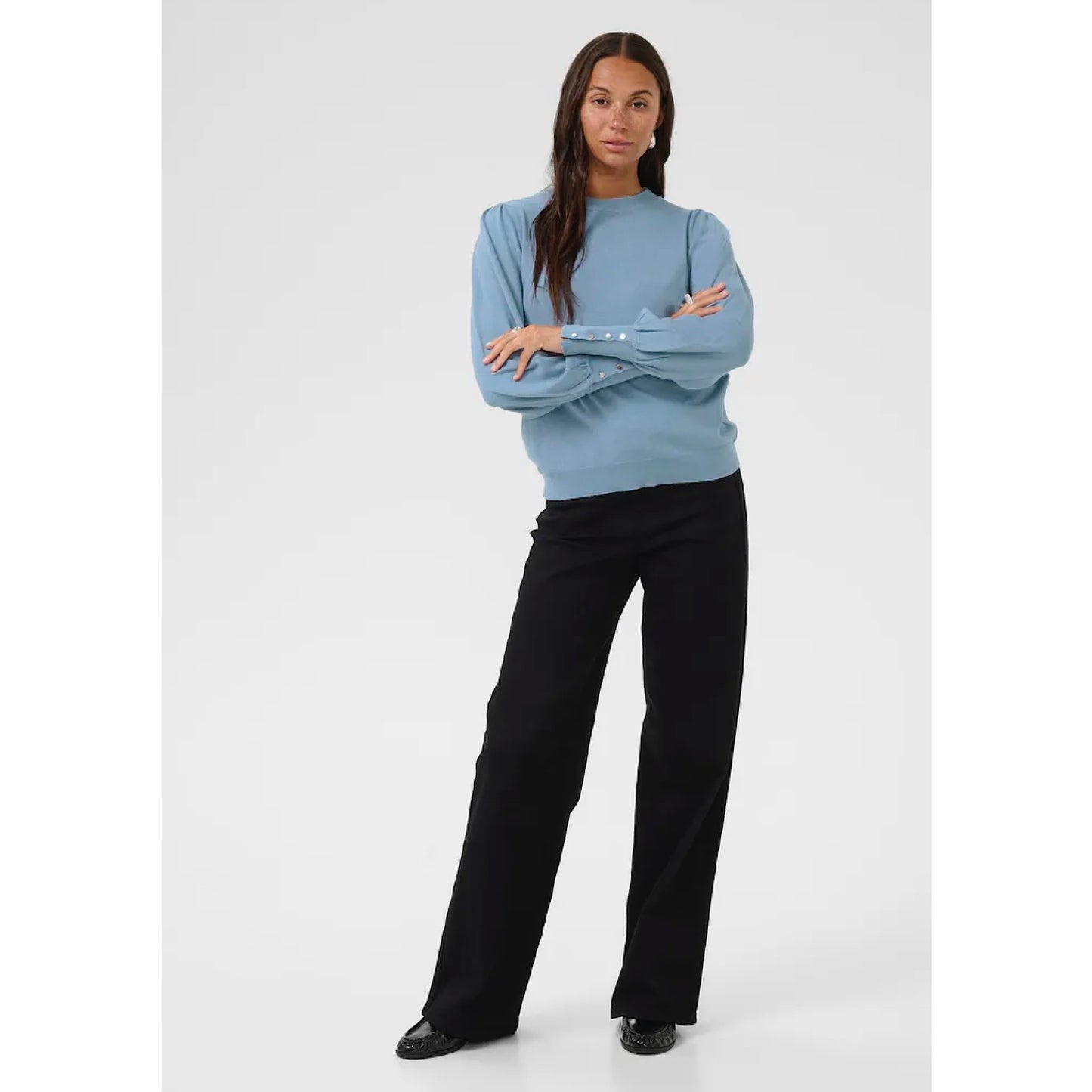 Kaffe Lizza Button Top