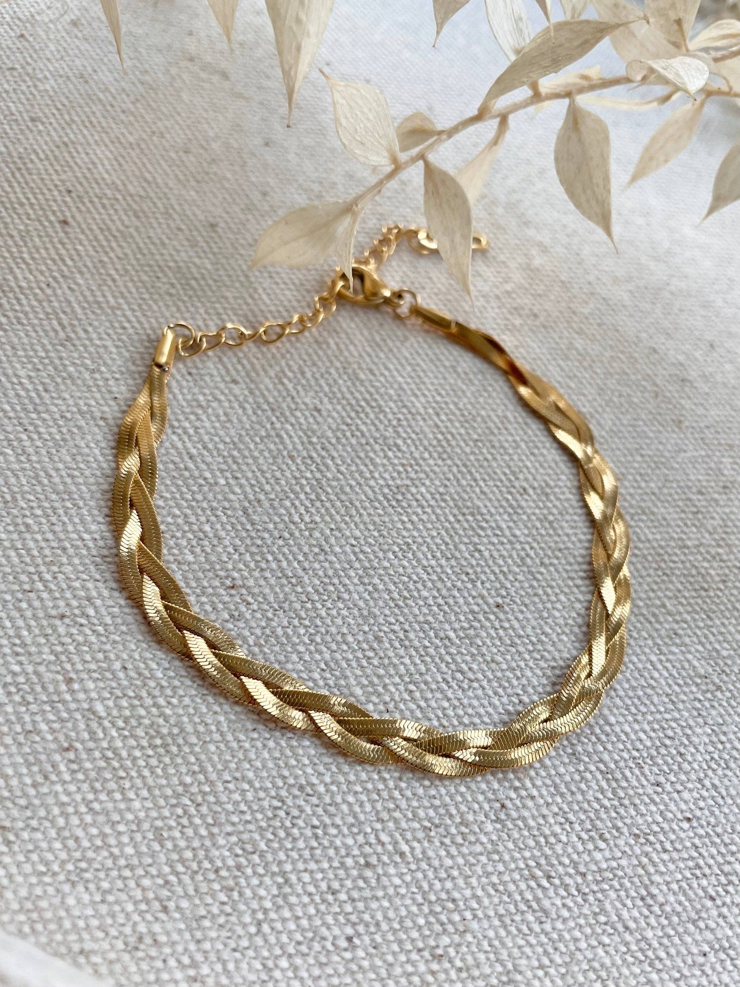Little Nell Waterproof 18k Gold Plated Braided Bracelet
