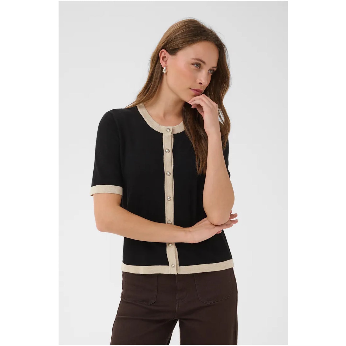 Kaffe Lizza Contrast Cardigan