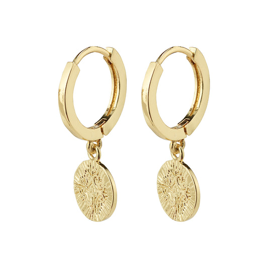 Pilgrim Nomad Coin Huggie Earrings