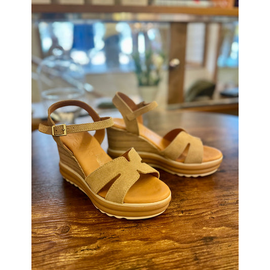 Oh My Sandals Serraje Arena Leather Wedge
