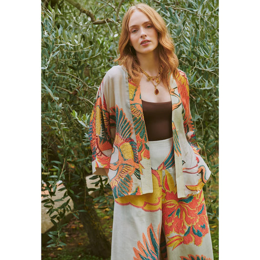 One Hundred Stars Crane Stone Kimono