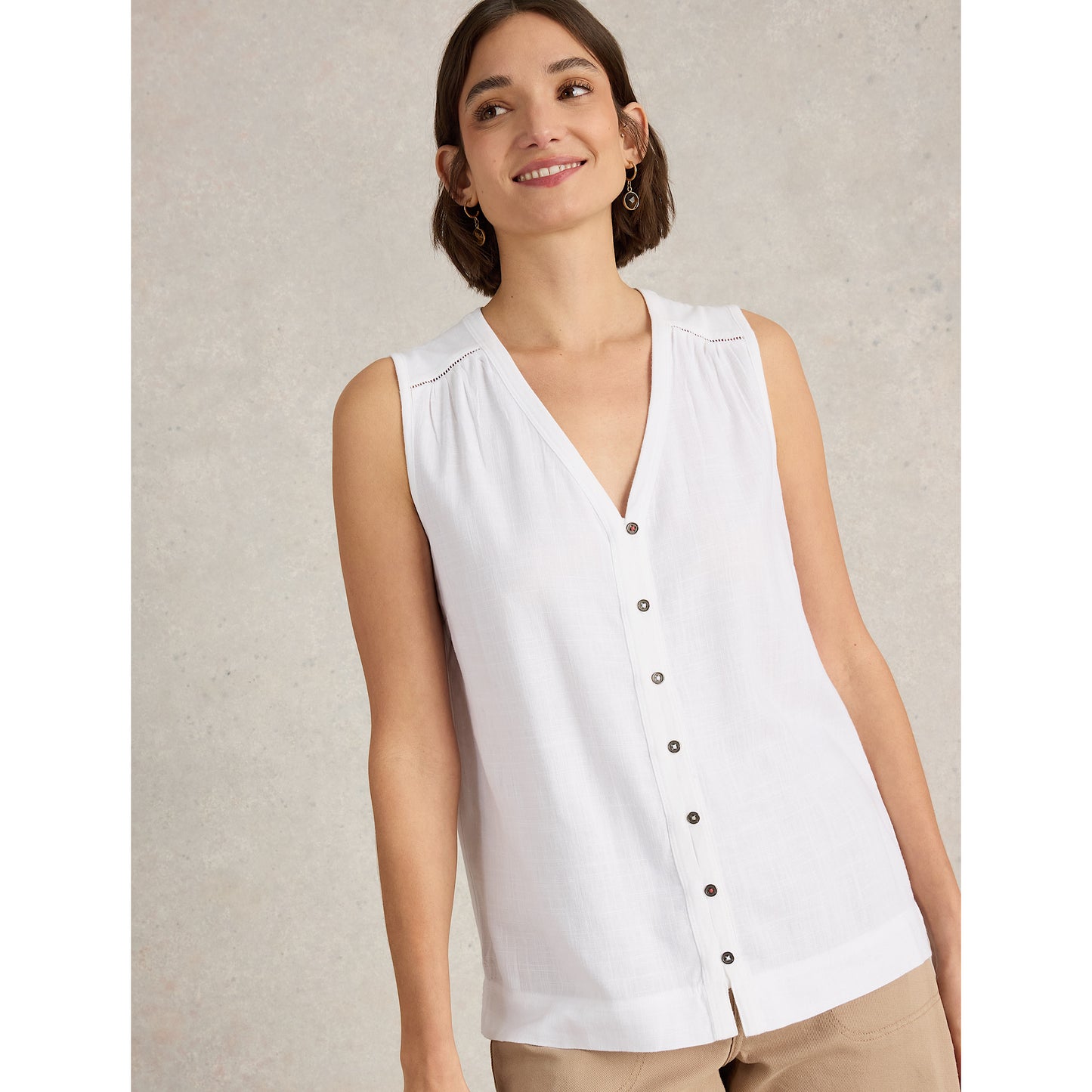 White Stuff Delilah Button Top