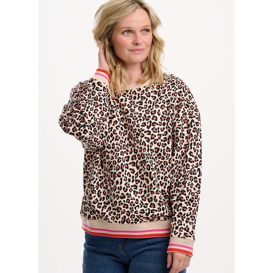Sugarhill Brighton Eadie Sweatshirt Leopard Retro Stripe