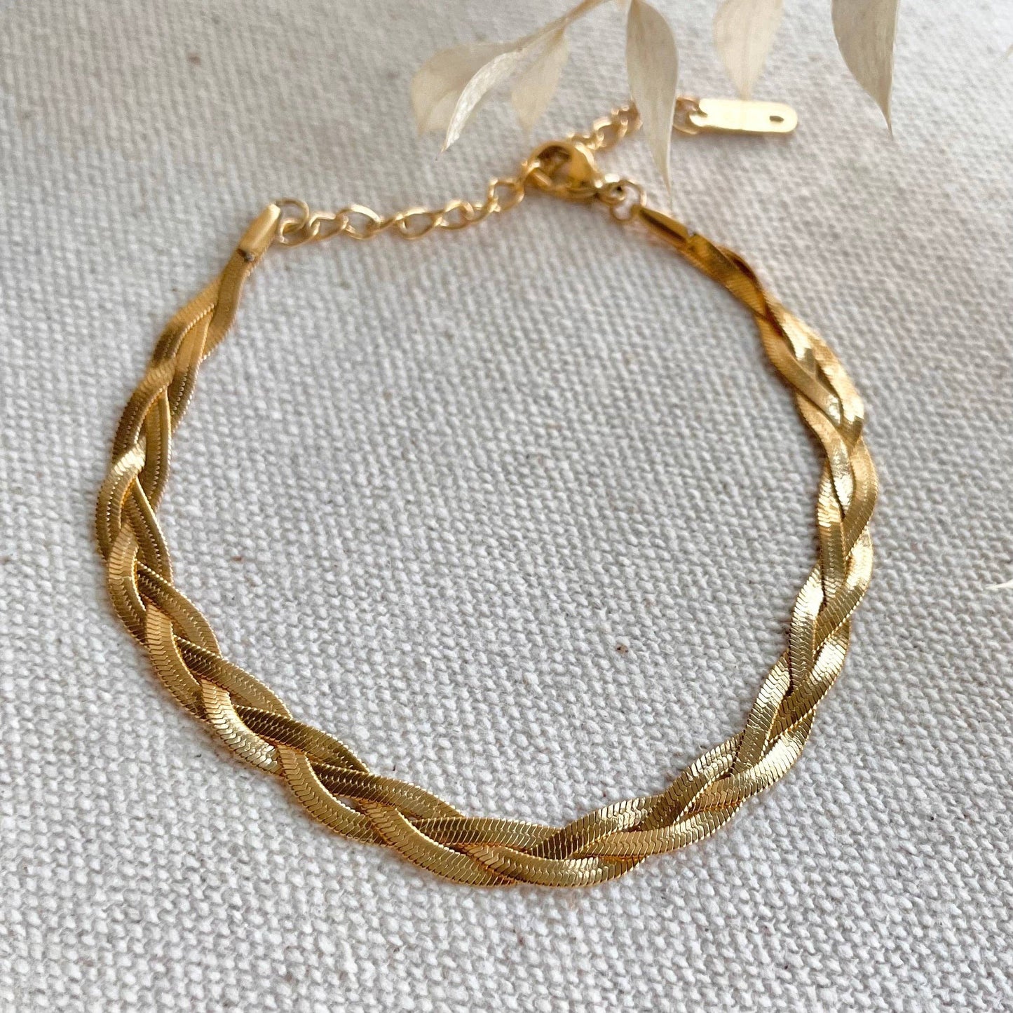 Little Nell Waterproof 18k Gold Plated Braided Bracelet