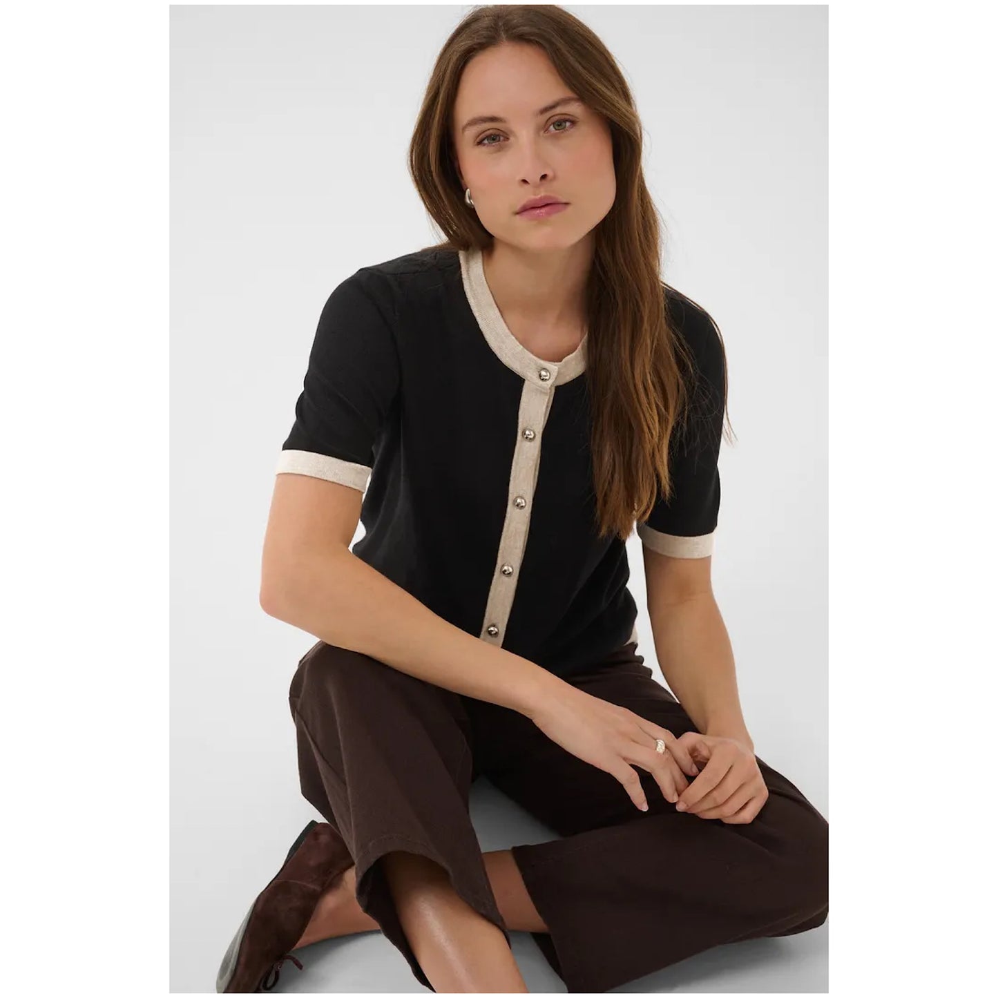 Kaffe Lizza Contrast Cardigan