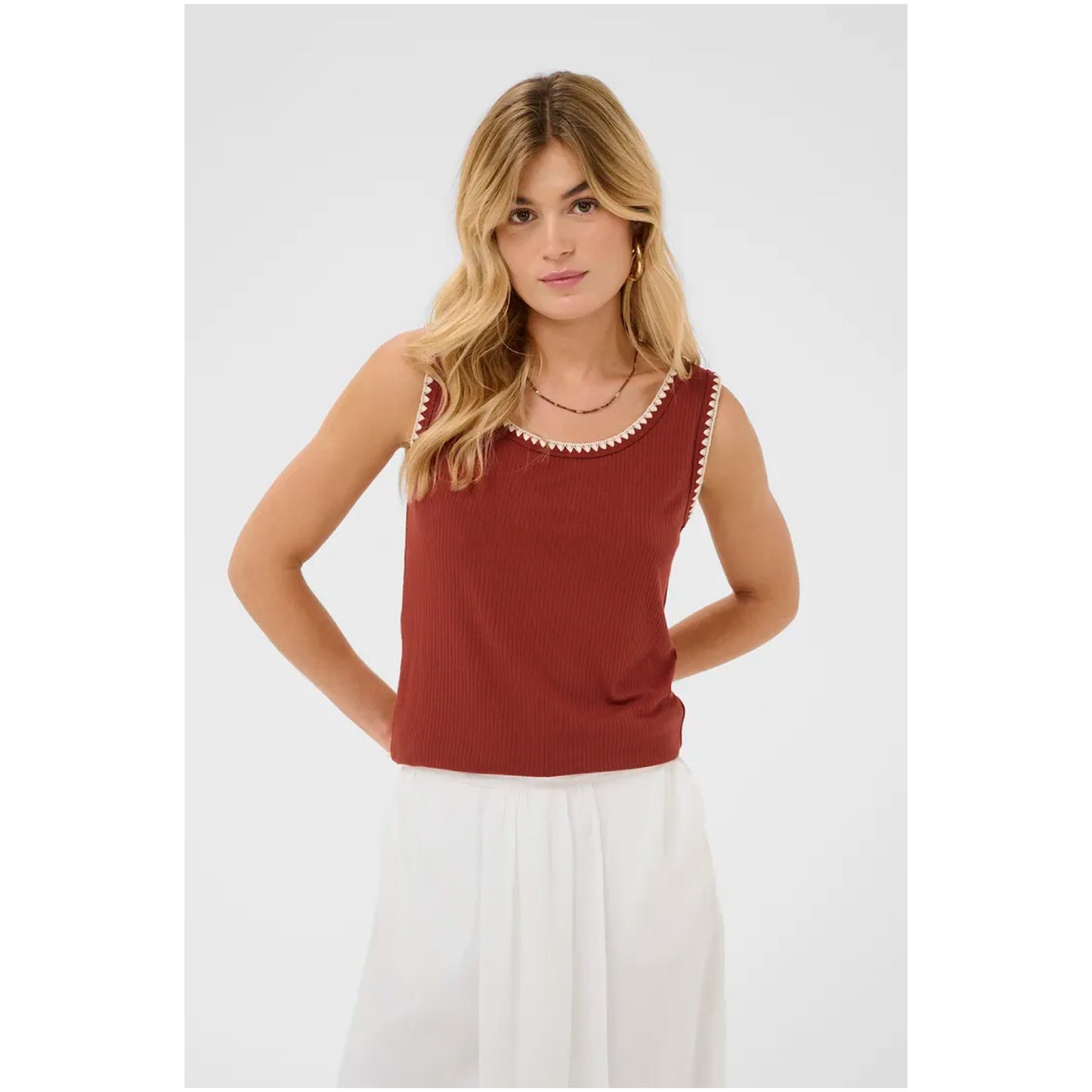 Cream Ribba Top