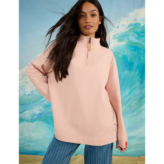White Stuff Pique Half Zip Sweatshirt