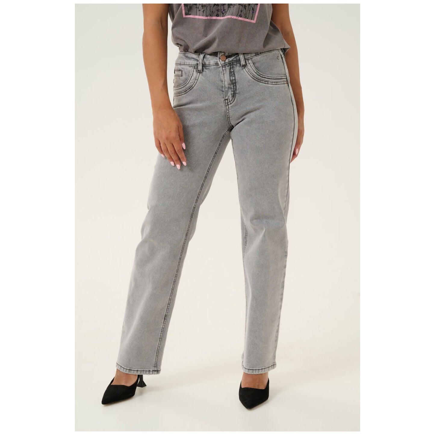 Cream Lone Straight Leg Jeans