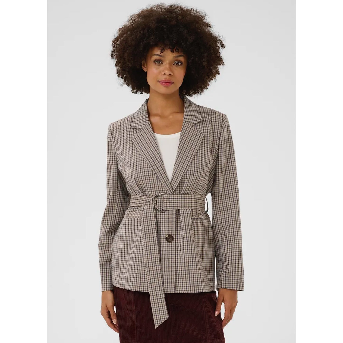 Culture Checka Belt Blazer