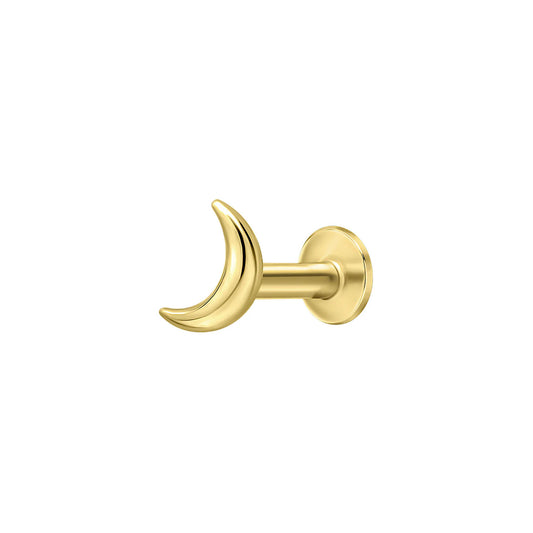 Gold Plated Half Moon Labret Earring