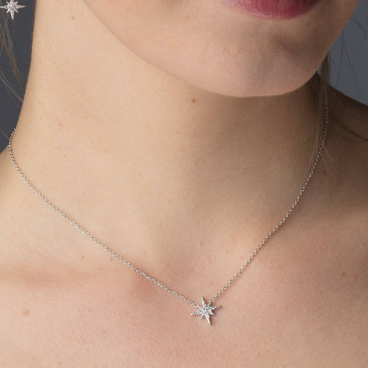 Scream Pretty Starburst Necklace with Slider Clasp: Rhodium Plated
