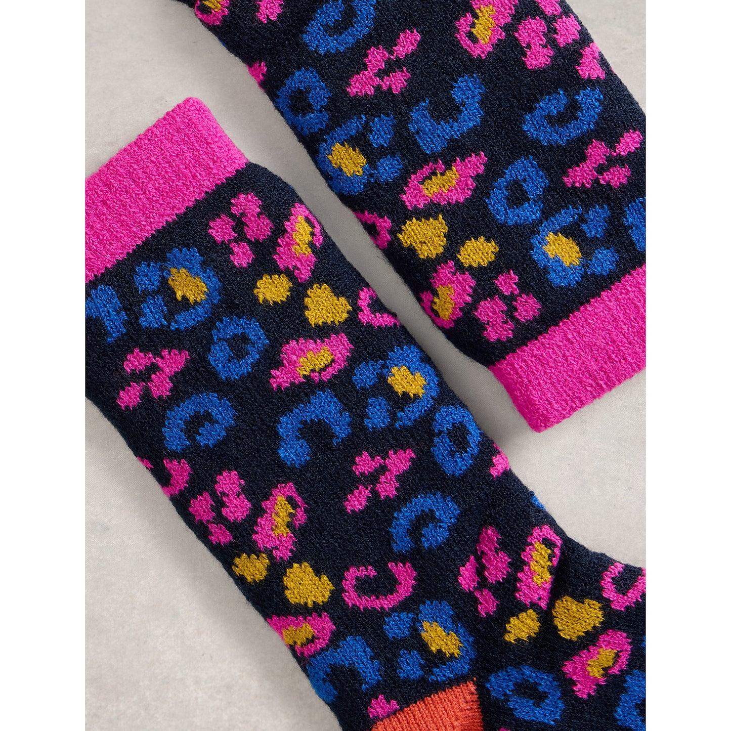 White Stuff Leopard Camo Cabin Socks