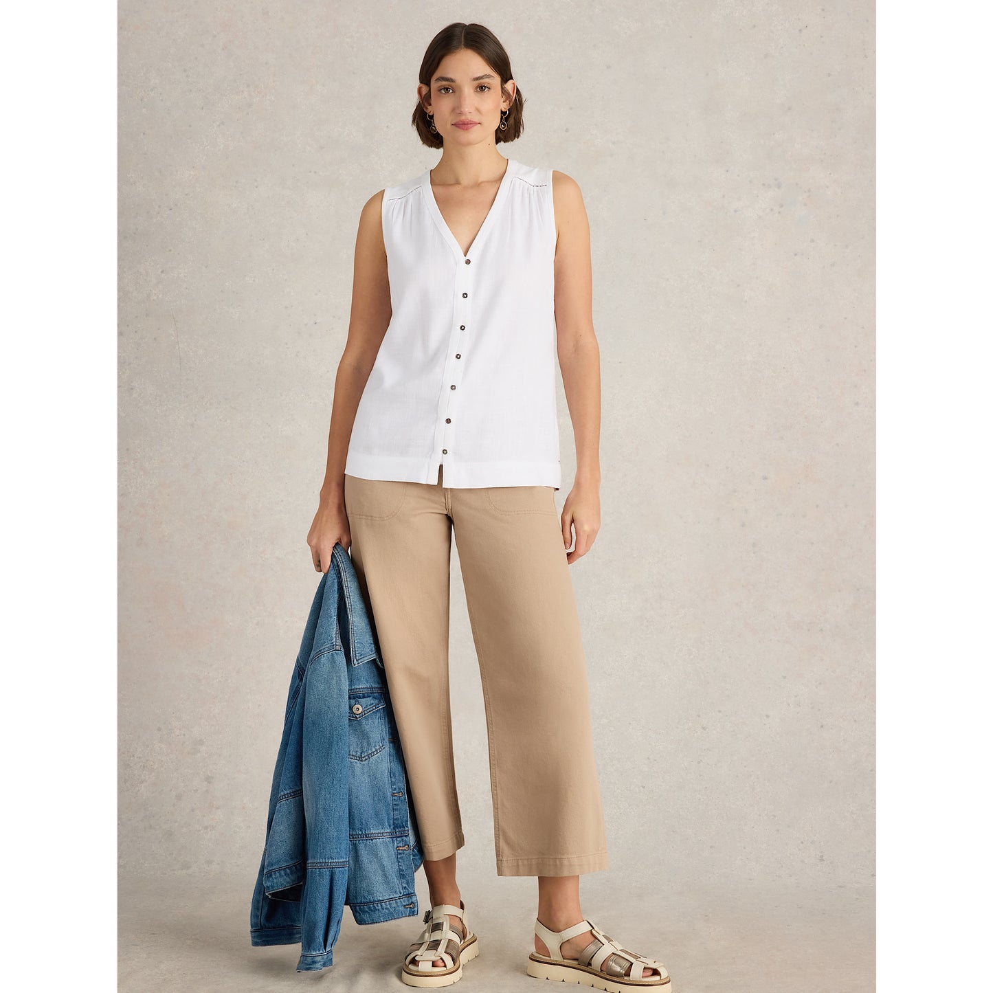 White Stuff Delilah Button Top