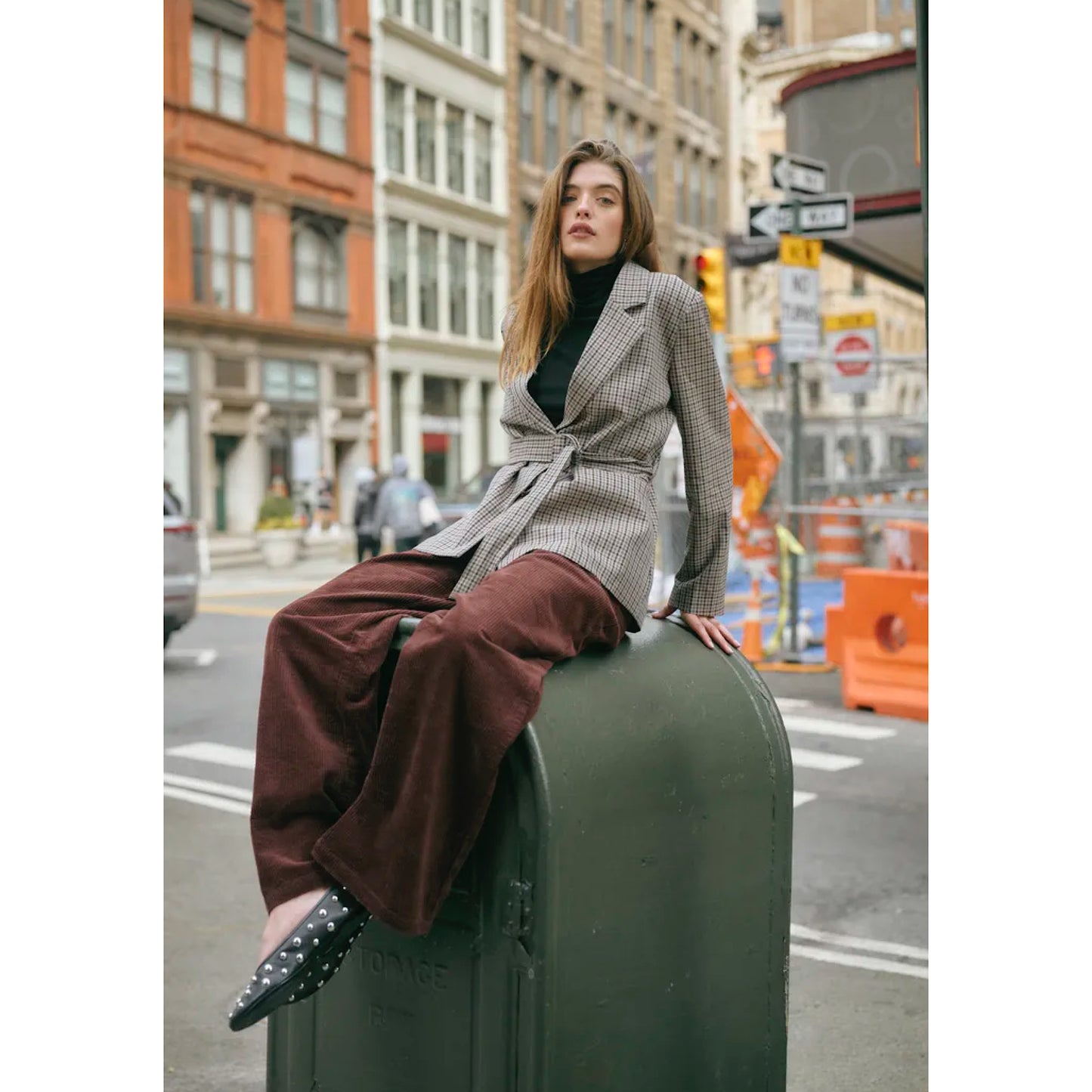 Culture Checka Belt Blazer