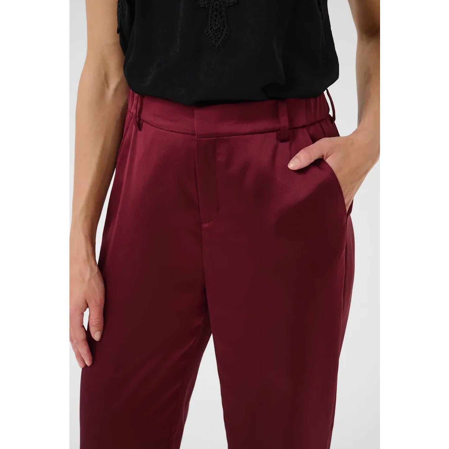 Cream Cocamia Sateen Trousers