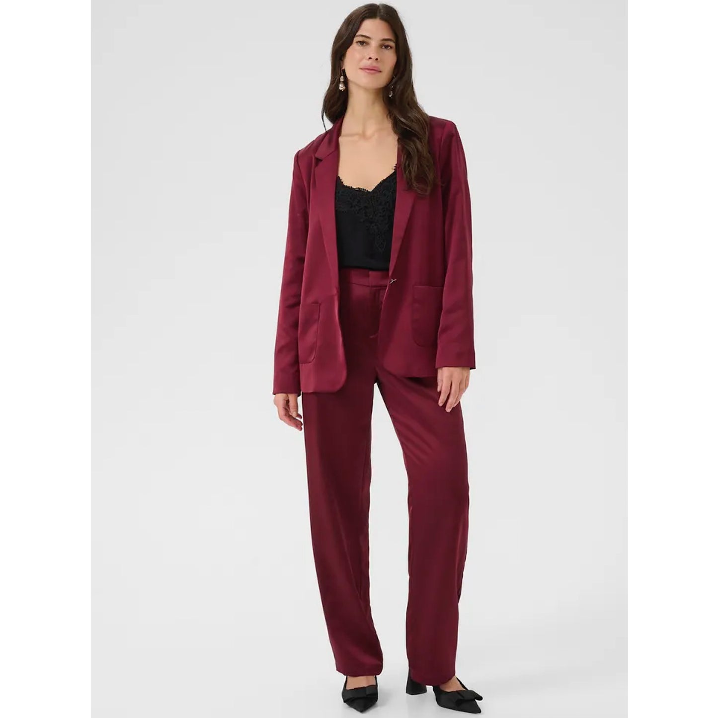 Cream Cocamia Sateen Trousers