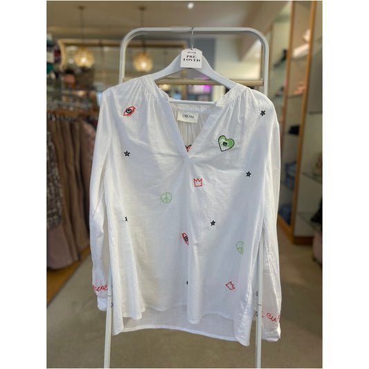 PRE-LOVED Cream Blouse Size 14