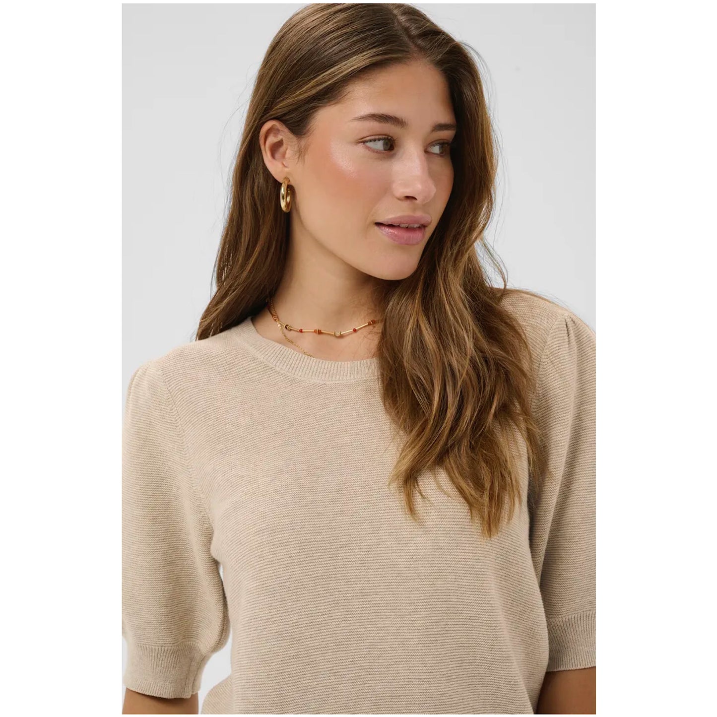 Cream Sillar Knit Top